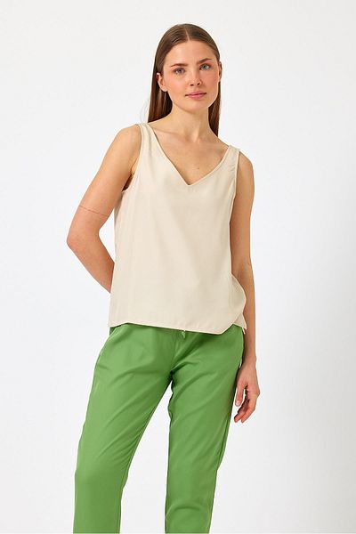 VENA Ashley V Blouse - Γυναικεία μπλούζα Lyocell με λεπτομέρεια από πέτρα