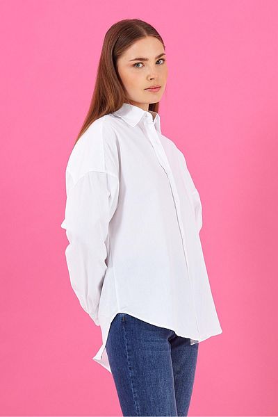 VENA Cămașă albă din poplin - Femei, Ashley Regular Fit