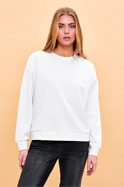 VENA Γυναικείο βαμβακερό φούτερ Rhona Ivory Crew Neck