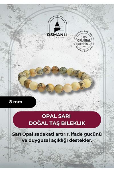 OSMANLI DOĞAL TAŞ Opal Yellow 8mm Natural Stone Bracelet