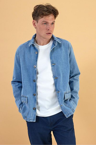 VENA Мъжко дънково яке Tom Sky Blue