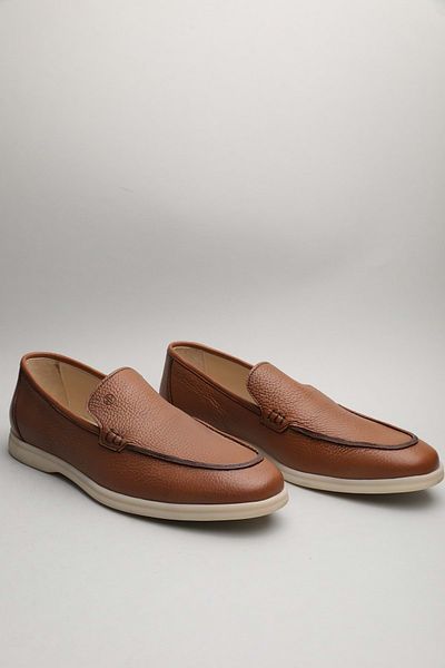 Gondol Loafer clasic pentru bărbați din piele naturală Tan 44 Ttx.60179