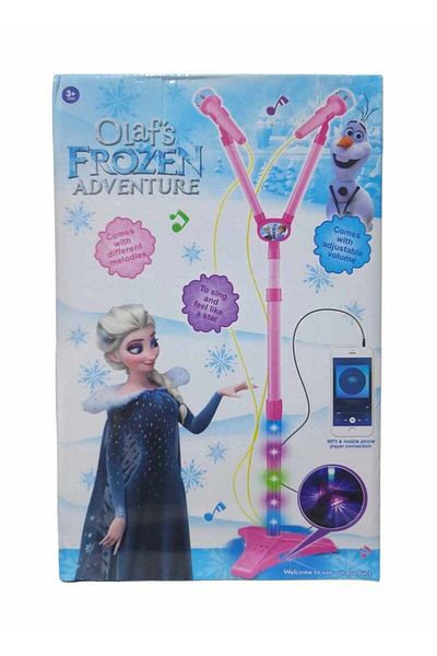 BabyCara Frozen Dual Microphone Toy Pedestal with Mobile Phones Play Music