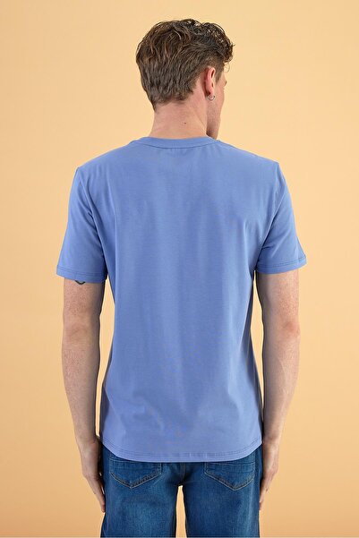 VENA Ανδρικό μπλουζάκι με λαιμόκοψη με κανονική εφαρμογή Sky Blue