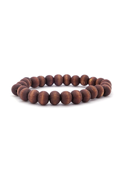 FerizZ Brown Wooden Natural Stone Men's Bracelet EBLK-392