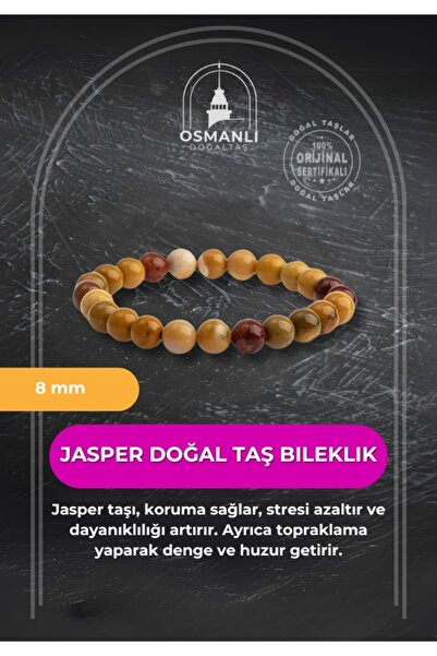 OSMANLI DOĞAL TAŞ Jasper 8mm Natural Stone Bracelet