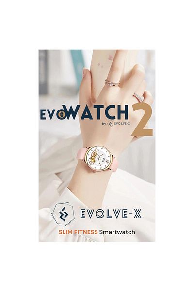 Evolve-x Smartwatch, Fitness Functions, Heart Rate Monitor, SpO2 Oximeter, Notifications, Bluetooth
