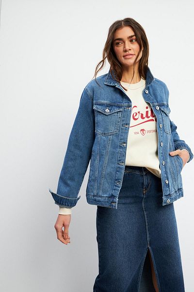 VENA Jachetă de damă Maya Vintage albastru închis de jeans