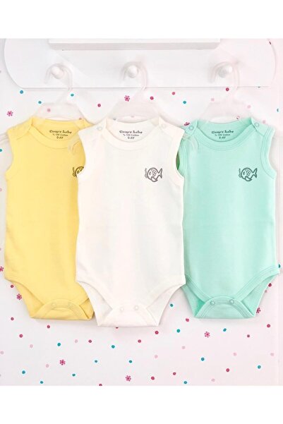 CEMRE BEBE 3 Pieces Monthly and Year Old Cotton Snap-On Bodysuit for Girls and Boys Baby Snap-On Bodysuit