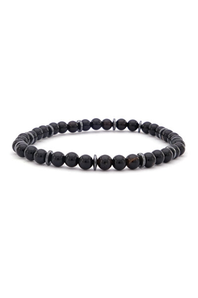 FerizZ Black Onyx Natural Stone Men's Bracelet EBLK-373