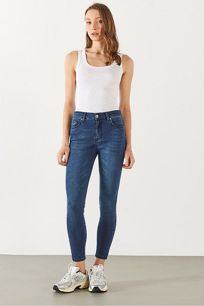 VENA Pantaloni skinny Gabriella Premium albastru închis (TENCEL)(TM) - ALBASTRU ÎNCHIS PREMIUM