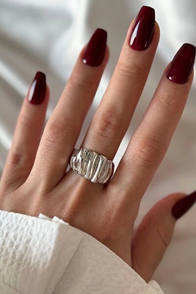 Leo'Stone سلسلة جديدة مصقولة متجعدة بتصميم منحني غير متماثل، خاتم نسائي من ال...