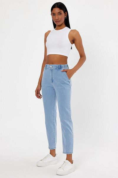 VENA Pantaloni de jeans cu talie elastică Norah Sky Blue - Sky Blue