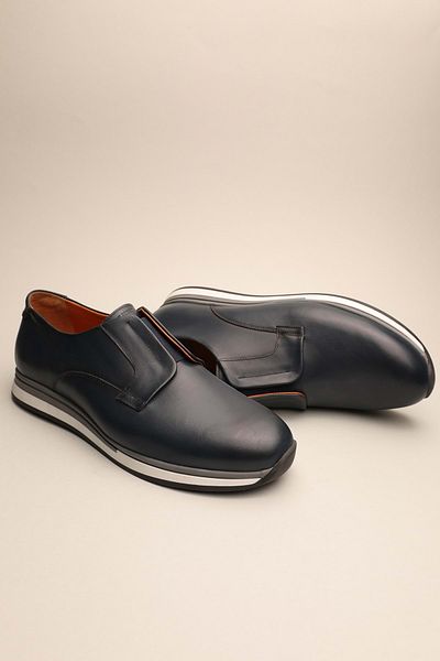 Gondol Bărbați din piele naturală clasică casual bleumarin 45 Ttx.506