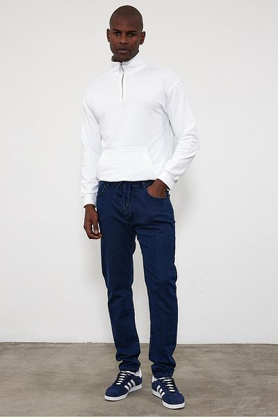VENA Pantaloni de jeans Jogger Smith Dark Blue Tapered Fit - Albastru închis