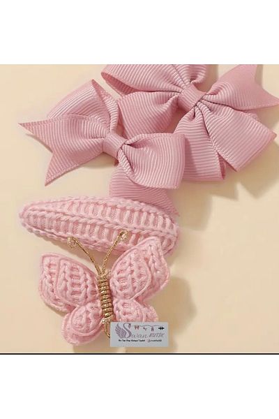 swan butik 3 τεμάχια Baby Girl Kids Bandana - Πούδρα ροζ, φιόγκος με πομπομ και αυτί κουνελιού