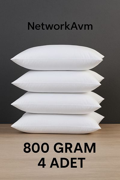 NetworkAvm Premium Roll Pack Washable High Pillow 800 Gr (4 Pcs)