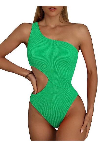 DEEP BEACH ASYMMETRIC SINGLE SHOULDER SWIMSUIT DB20020M