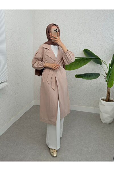 Modamorfo Кам'яного кольору тренчкот з еластичним рукавом і підкладкою з поясом