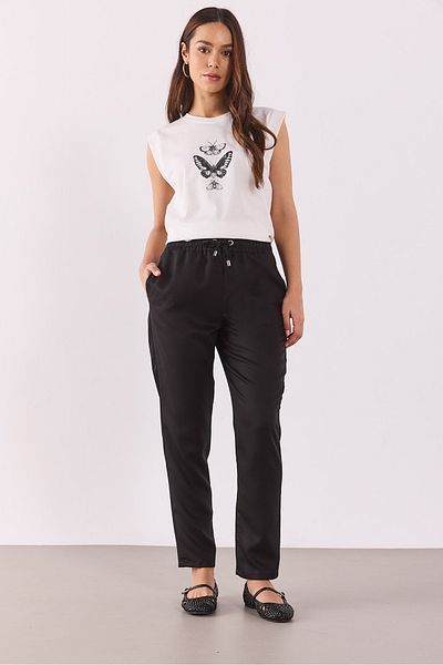 VENA Alian Elastic Waist Beach Pants(Tencel)(Tm) - Black