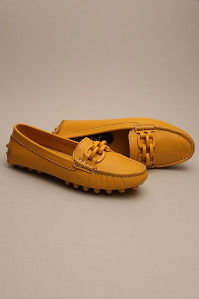 Gondol Mocasini clasici din piele naturala de dama galben 37 Ttx.7018