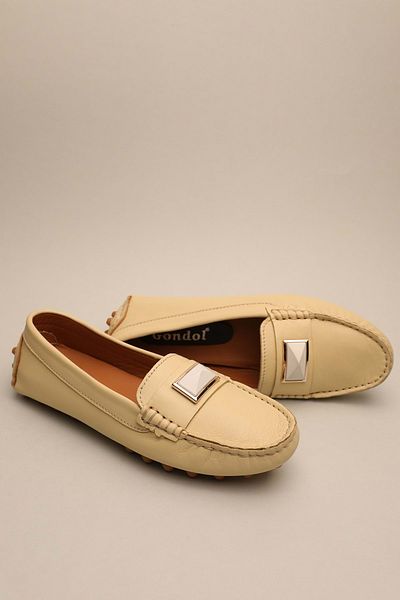 Gondol Mocasini clasici din piele naturala de dama galben 37 Ttx.70139