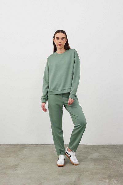 VENA Mary Regular Fit Παντελόνι Jogging με μαλακή υφή με λεπτομέρεια στο πόδι (CUPRO) - Island Tea