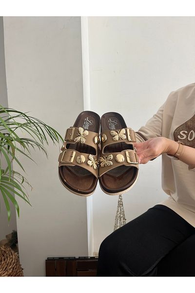 Behtah Kundura Butterfly Stone Stylish Design Soft Orthopedic High-Sole Daily Slippers