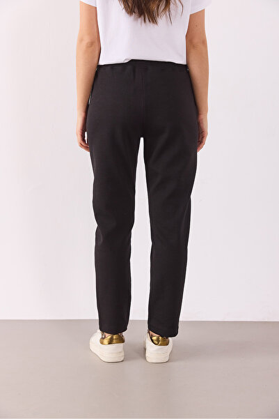 VENA Larissa Regular Fit Cotton Sweatpants - Black