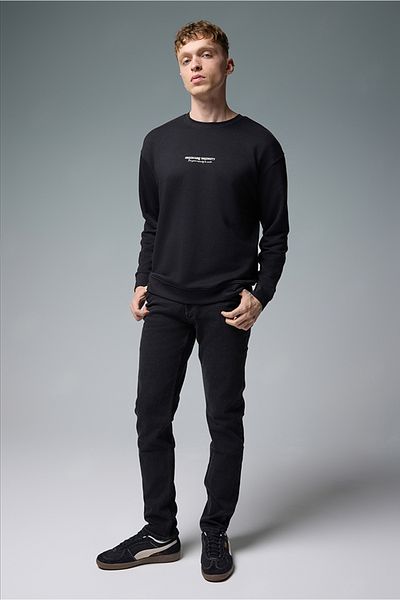 VENA Edward Black Slim Straight Jean Παντελόνι - ΜΑΥΡΟ