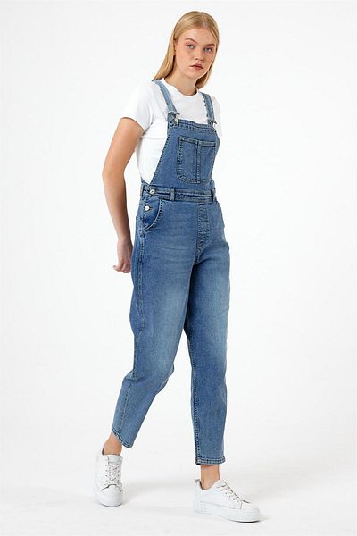 VENA Salopetă Dora Dirty Med Blue Mom Jean Salopet - Dirty Med Blue