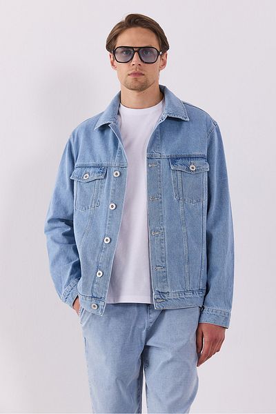 VENA Jachetă de jeans oversize cu croială largă Mark Sky Blue - SKY BLUE