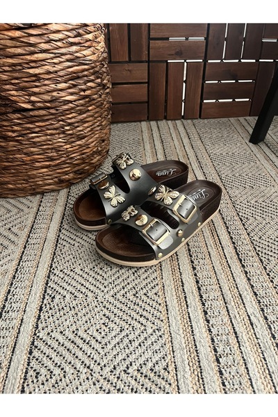 Behtah Kundura Platinum Butterfly Stone Design elegant Papuci de zi cu zi ortopedici moi cu talpă înaltă