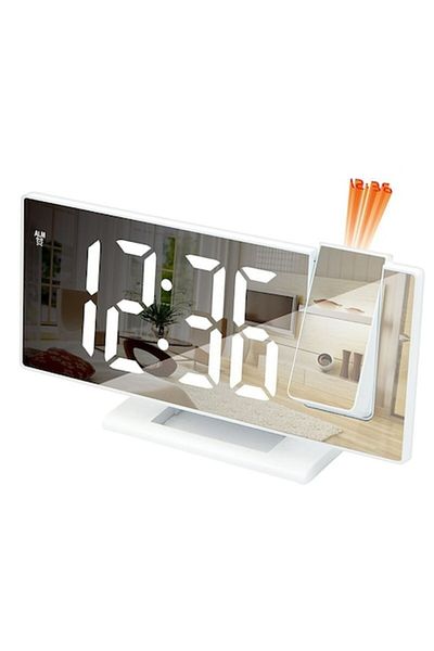 OEM Ceas Deșteptător Digital Led Cu Oglindă, Proiecție Pe Tavan Sau Perete, Oră Și Temperatura,alb