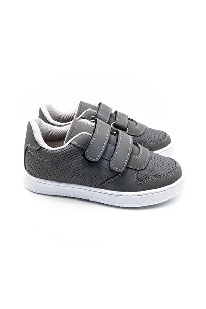 KU&PA SHOES BURBER SÜET GÖRÜNÜMLÜ MESH ASTARLI ÇOCUK SNEAKER - GRİ - 5001 - 27