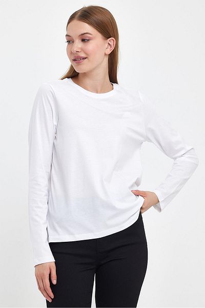 VENA Tricou de bază Gloria Crew Neck Regular Fit - Alb