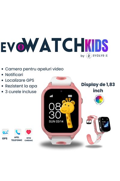 Evolve-x EvoWatch™ KIDS Smartwatch for Children, GPS Tracking, SIM 4G, Camera, HD Video Call, GeoFence, IP6