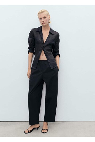 MANGO Woman Paper bag pamuklu pantolon