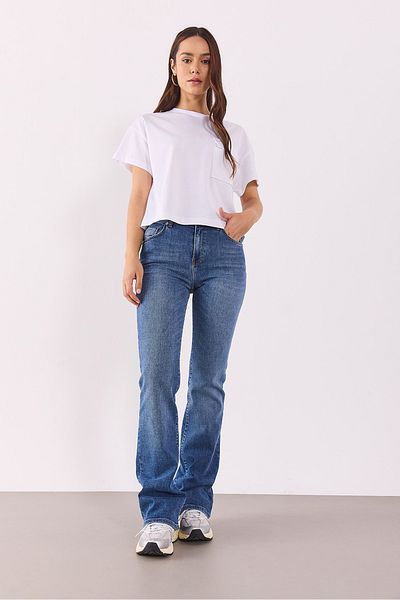 VENA Pantaloni de jeans Emilie Dirty Med Blue Bootcut - DIRTY MED BLUE