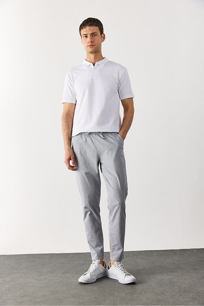 VENA Nicolas Zipper Detailed Polo Collar T-Shirt - White