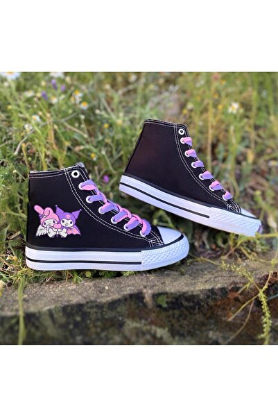 LEVENT ÖZCAN Kuromi Ve My Melody Baskılı, Lila&Pembe Bağcıklı, Siyah Bilekli ...