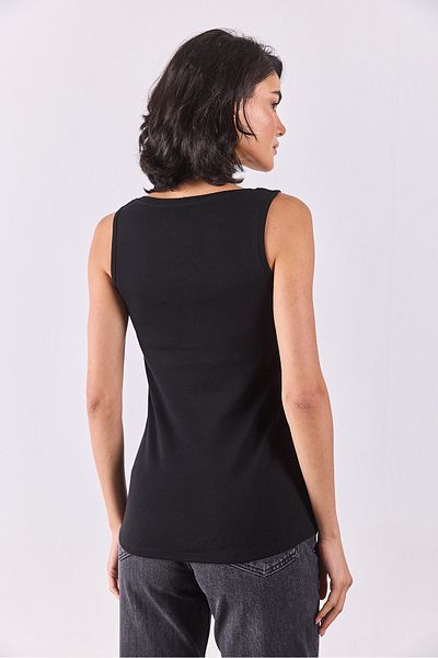 VENA Matilda Body Fitting Tank Top cu detaliu cu nasturi - Negru