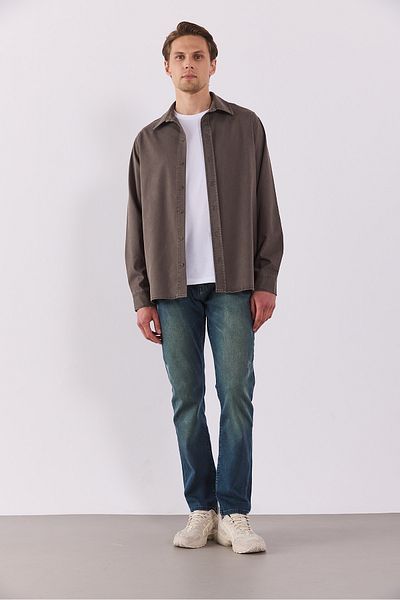 VENA Nicolas Regular Fit Sulfur Striped πουκάμισο - ΞΥΛΟΚΑΠΛΑ ΡΙΓΕΣ