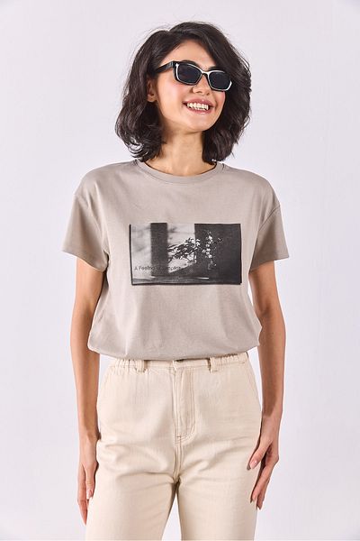 VENA Bohemian Printed T-Shirt - Gray