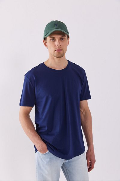 VENA Μπλουζάκι Walker Crew Neck Slim Fit - ΣΚΟΥΡΟ ΜΠΛΕ