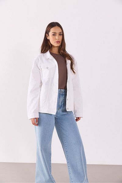 VENA Maya Colored Jean Jacket - White