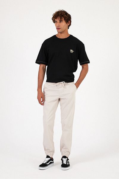 VENA Simon Slim Fit Gabardine Jogger Παντελόνι - ΠΕΤΡΑ