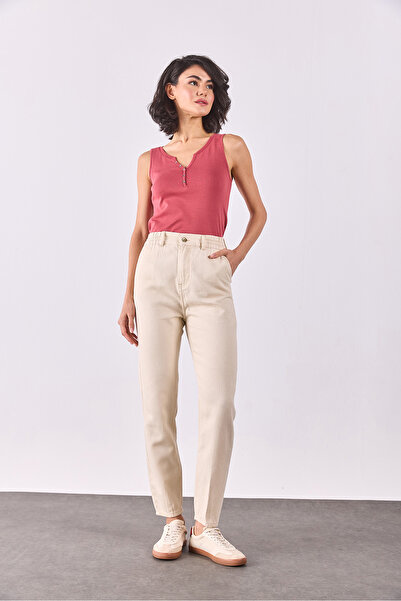 VENA Matilda Button Detailed Fitted Tank Top - Gülkurusu