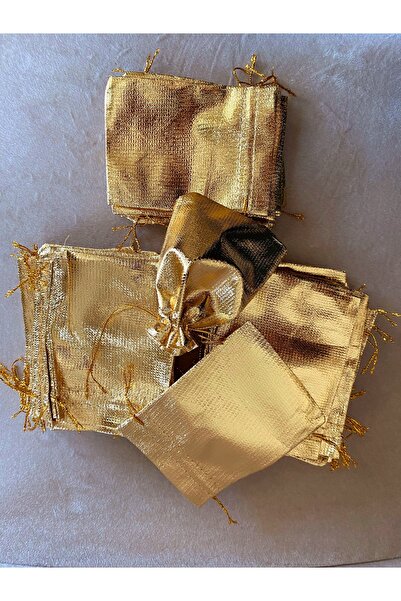 yörük tuhafiye ALTIN LAME GOLD PARLAK KESE .9x12 cm 50 Adet.kuyumcu Kına Çerez Nişan Hediye kesesi