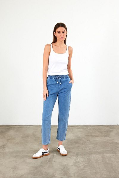 VENA Pantaloni de jeans slouchy cu talie înaltă Marla Sky Blue - Sky Blue